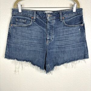 PAIGE Noella High Waist Cutoff Denim Shorts in Starley Distressed
